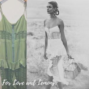 For Love and Lemons Lovebird Lace Midi Dress